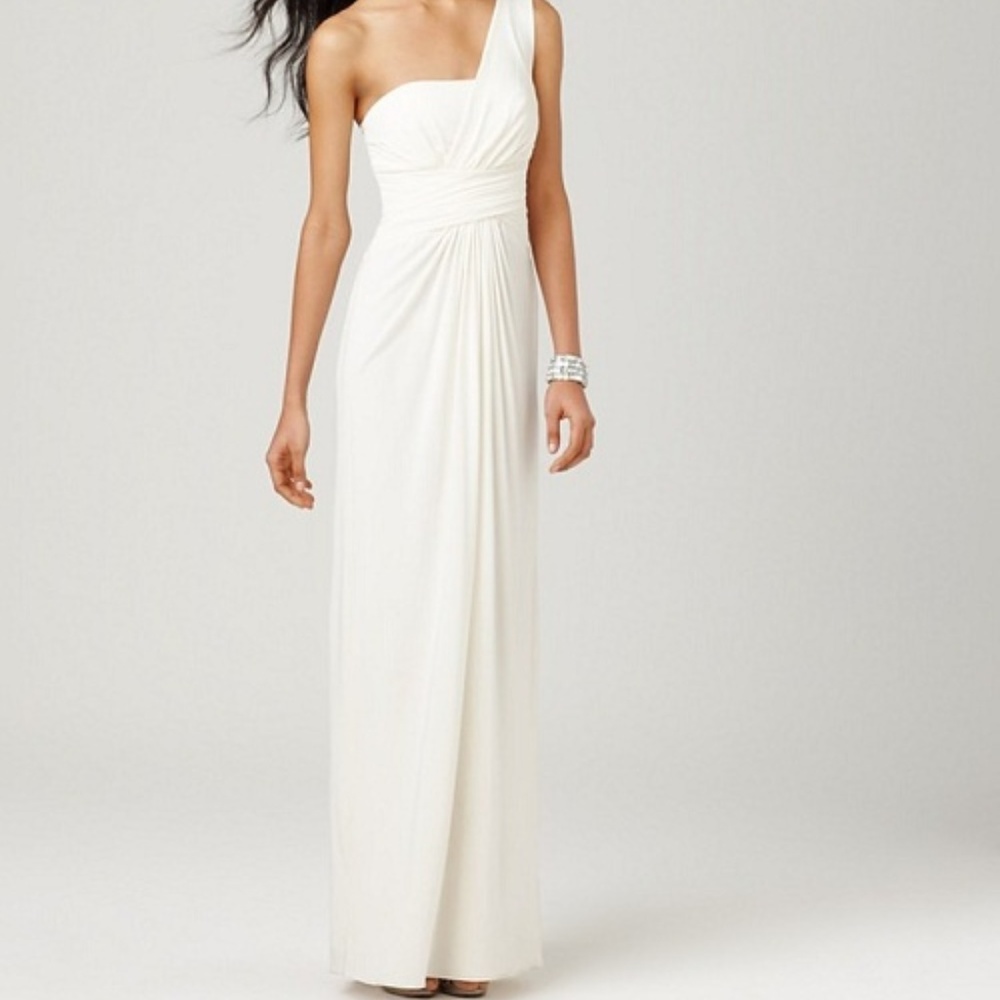 BCBG MATILDE ONE-SHOULDER DRAPED GOWN - Picture 5 of 5